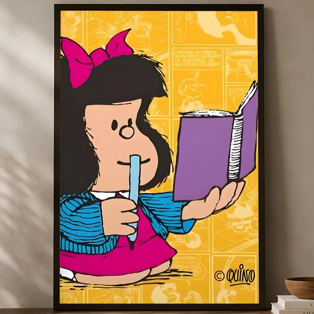 Mafalda Self-Stick HD PVC Wall Poster – Waterproof Home Decor Wall Art Poster Axl White13 40X50cmNoframe