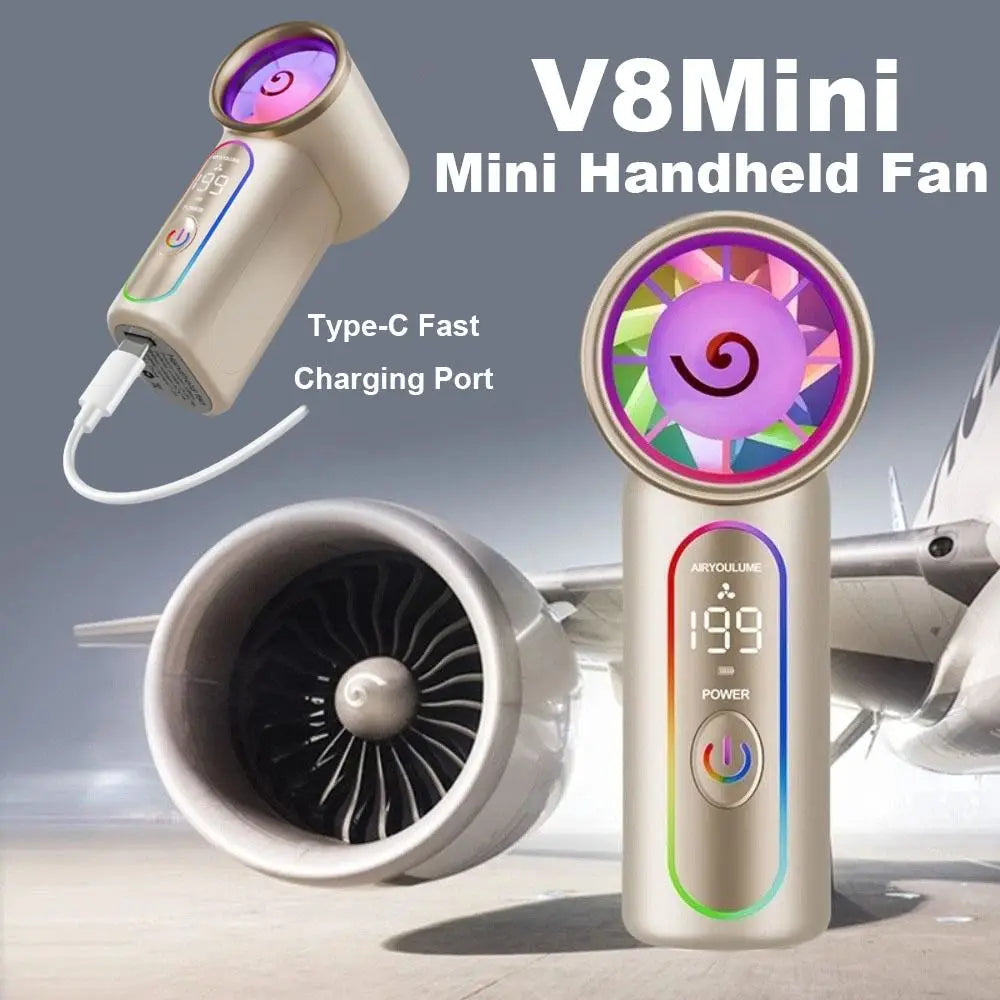 Mini Turbo Handheld Fan – USB Rechargeable Portable Fan Handheld Portable Fan Axl