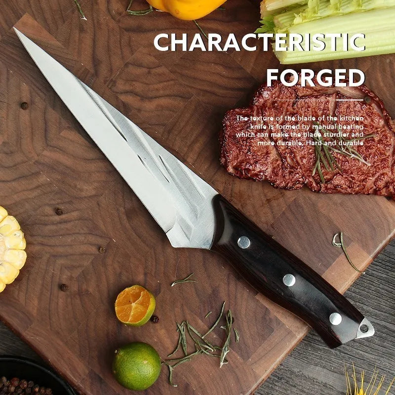 Hand-Forged High-Carbon Steel Boning Knife – Wood Handle Boning Knife Axl