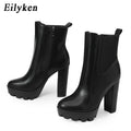 Women's Platform Ankle Boots – 12cm High Heel Slip-On Platform Ankle Boots Axl Black 37