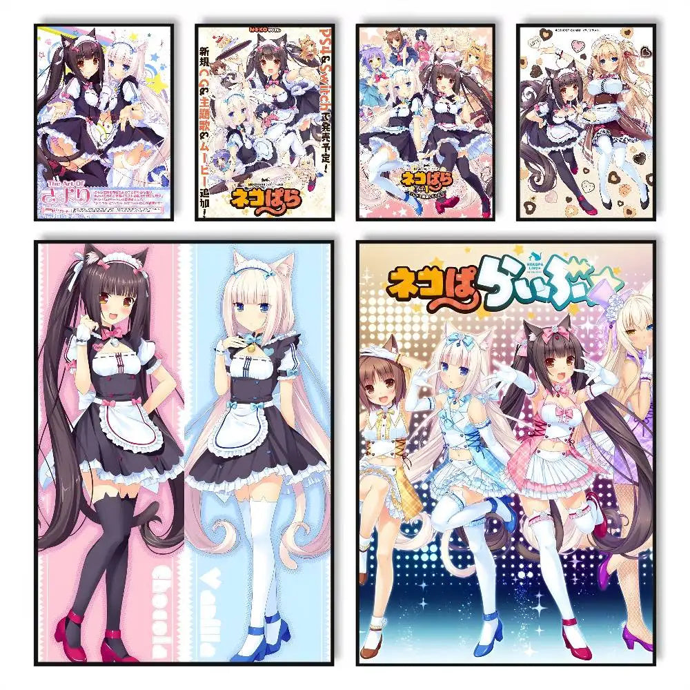 Anime Maid Girl HD Poster – Self-Adhesive Waterproof PVC Wall Art Wall Art Poster Axl