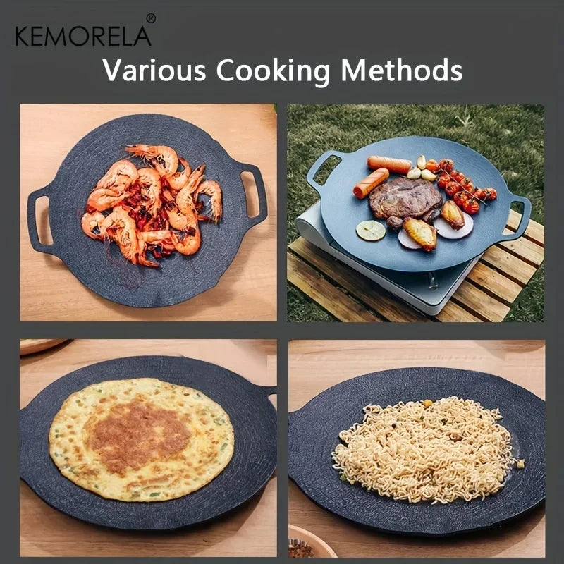 KEMORELA Non-Stick Korean BBQ Grill Pan | Induction & Camping BBQ Grill Pan Axl