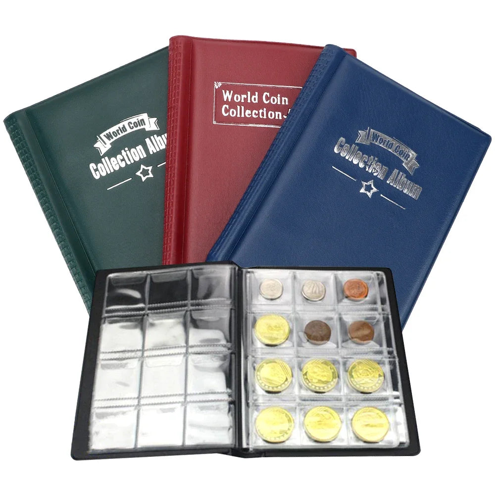 PU Leather Coin Collection Album – 60 or 120 Pocket Organizer Coin Collection Album Axl