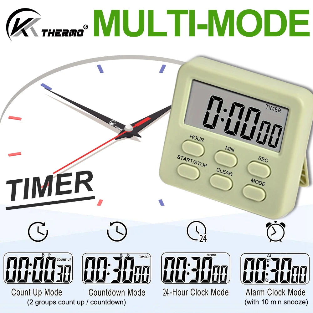 KT THERMO Digital Kitchen Timer & Alarm Clock | Compact Digital Kitchen Timer Axl