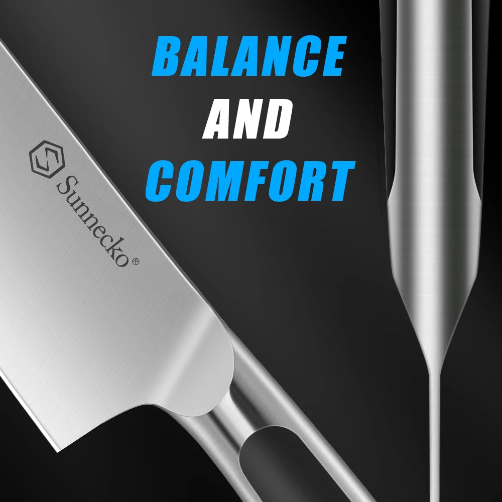 Sunnecko Japanese Chef's Knife – High-Carbon Steel, ABS Handle Kitchen Knife Set Axl