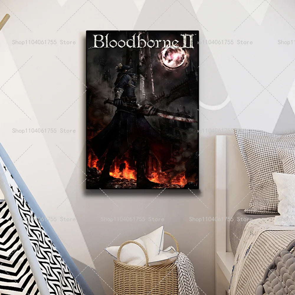 Bloodborne Game Poster – Waterproof Self-Adhesive Wall Art Sticker Wall Art Poster Axl