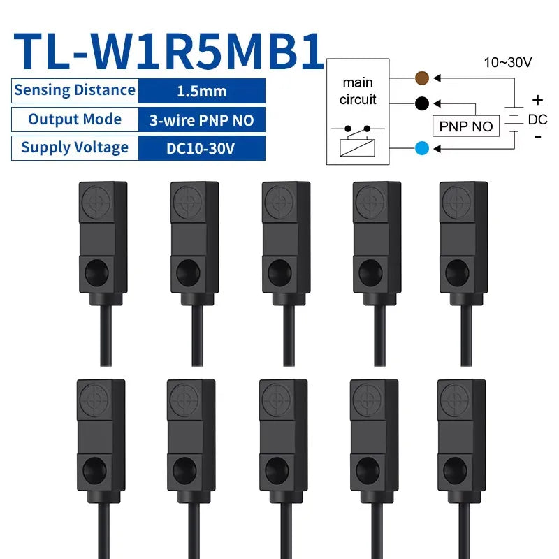 10Pcs Inductive Proximity Sensor 3-Wire NPN PNP NO NC | TL-W Series Proximity Sensor Axl TL-W1R5MB1 10pcs