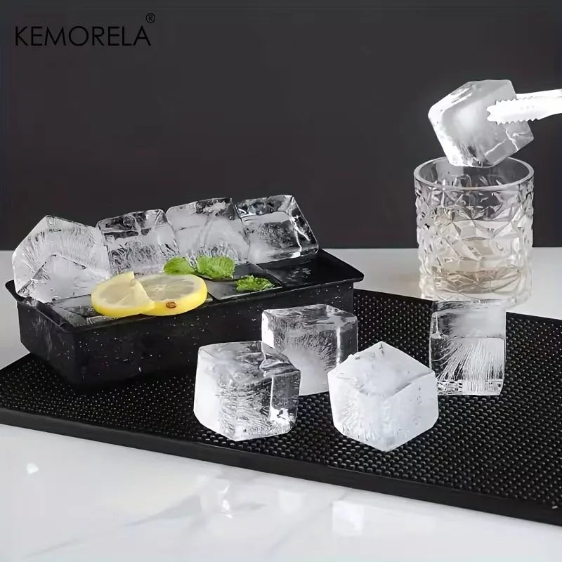 Giant Silicone Ice Cube Tray with Lid – 4/6 Grid Jumbo Mold Silicone Ice Tray Axl