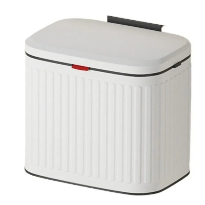 Wall Mounted Stainless Steel Trash Can with Lid – 8L Wall Mounted Trash Can Axl 4L-White-Embossing