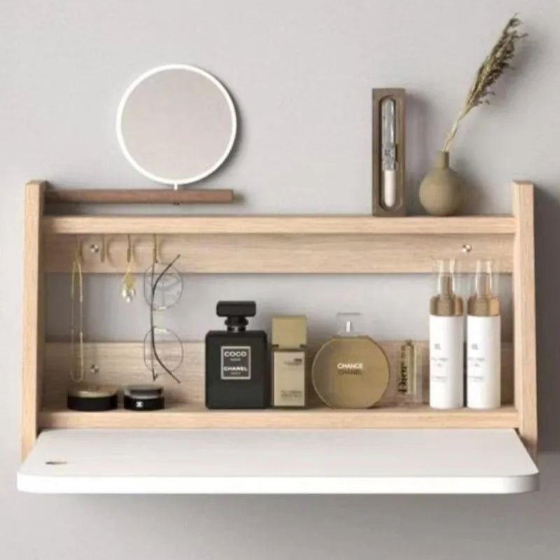 Wall-Mount Wooden Vanity Dressing Table with Mirror | Modern Vanity Dressing Table Axl 60CM-Mixed Color