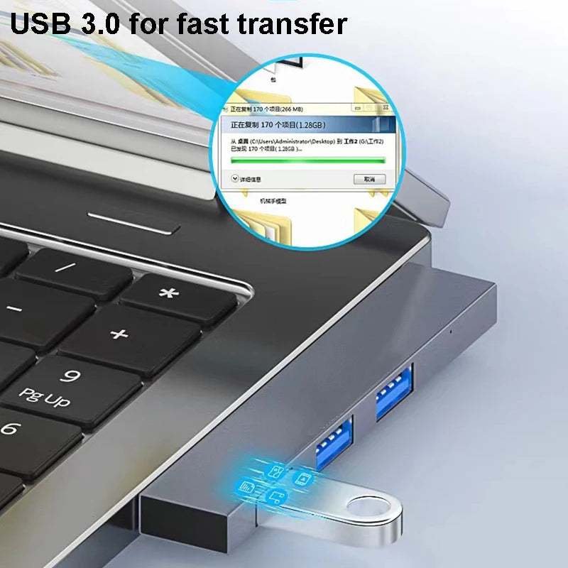 4-in-1 USB-C Hub 3.0 | 60W PD OTG Adapter for MacBook & Laptops USB-C Hub Axl
