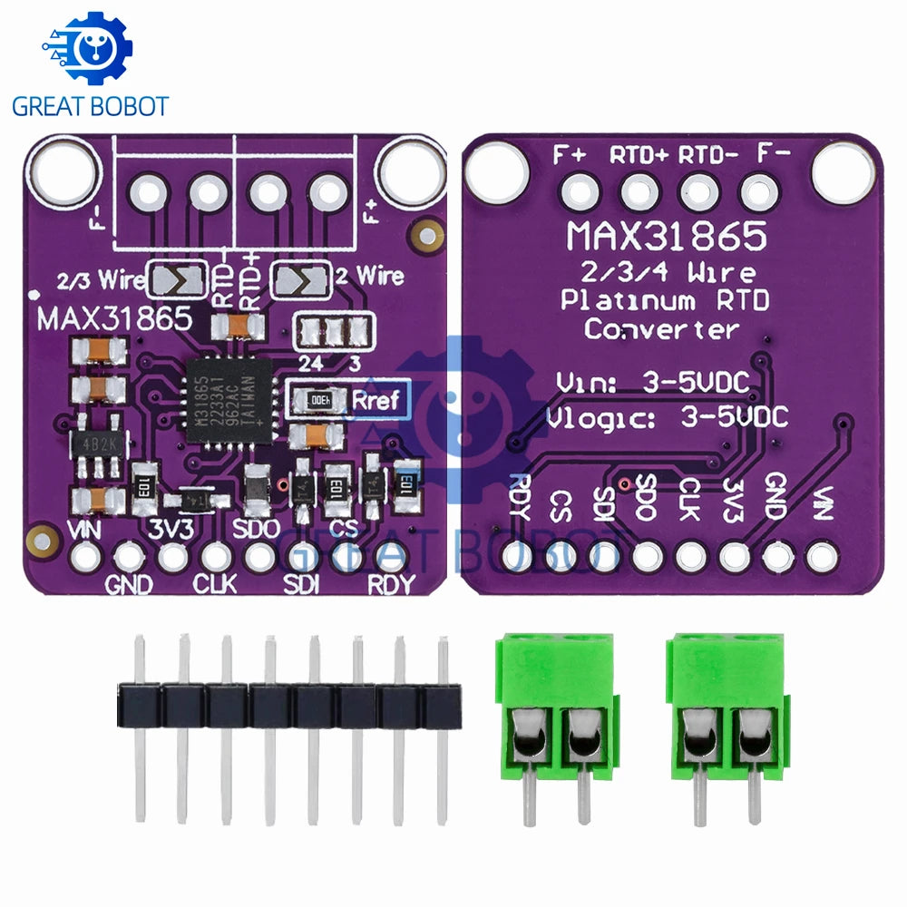 MAX31865 PT100/PT1000 RTD to Digital Converter – Arduino RTD Converter Module Axl