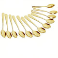 12-Piece Gold Stainless Steel Coffee & Dessert Spoon Set Spoon Set Axl 12pcs