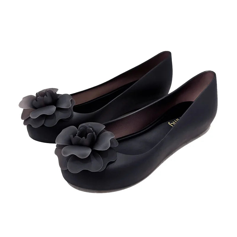 Women's Floral Jelly Flat Sandals – Soft Slip-On Beach Shoes Jelly Flat Sandals Axl