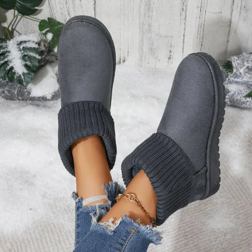 Women's Plush-Lined Slip-On Ankle Snow Boots | Winter Comfort Women's Snow Boots Axl