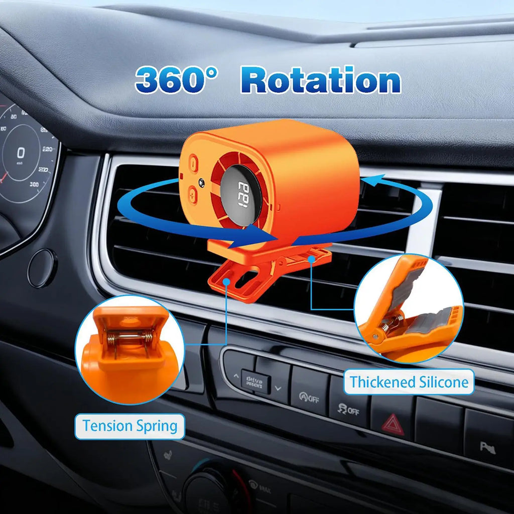 Clip-On Fan 199 Speeds LED Display | USB Rechargeable Portable Clip-On Portable Fan Axl