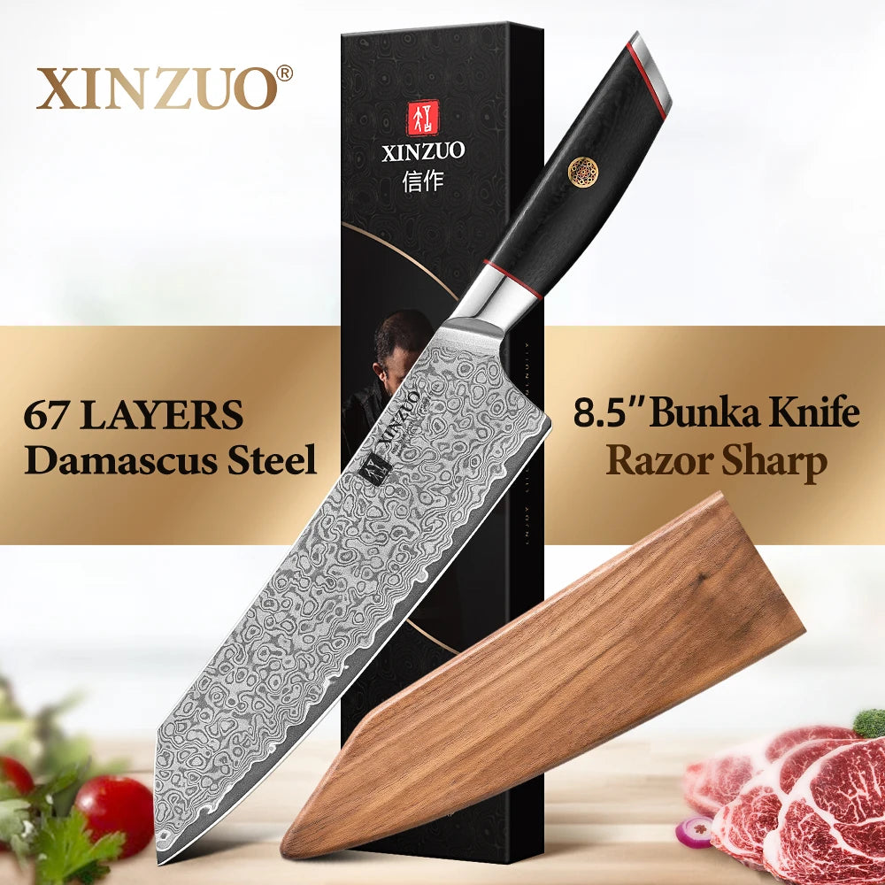 XINZUO 8.5" Gyuto Chef Knife – 67-Layer Damascus Steel Damascus Chef Knife Axl