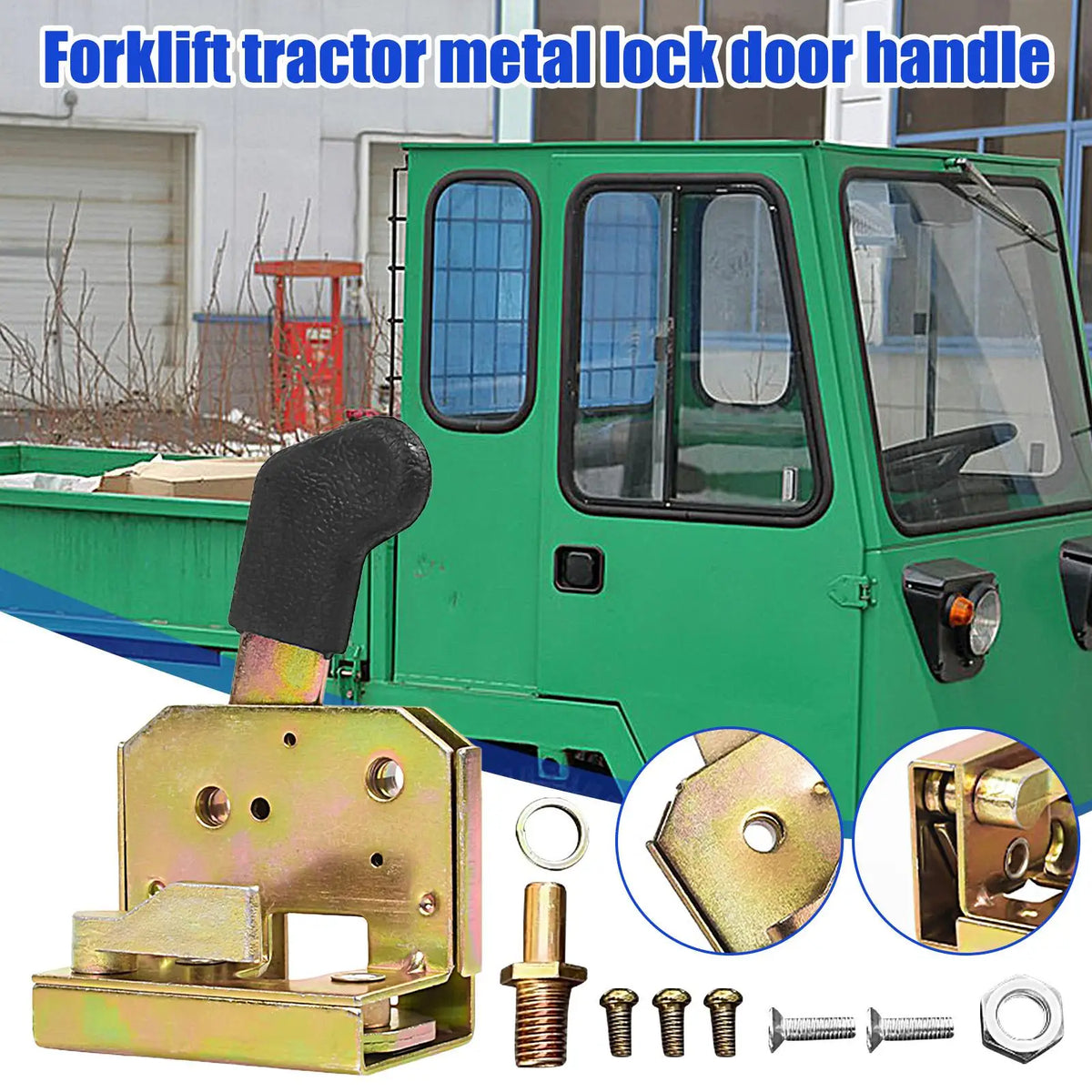Metal Locking Door Handle Set – Forklift, Tractor & Equipment Door Handle Lock Set Axl