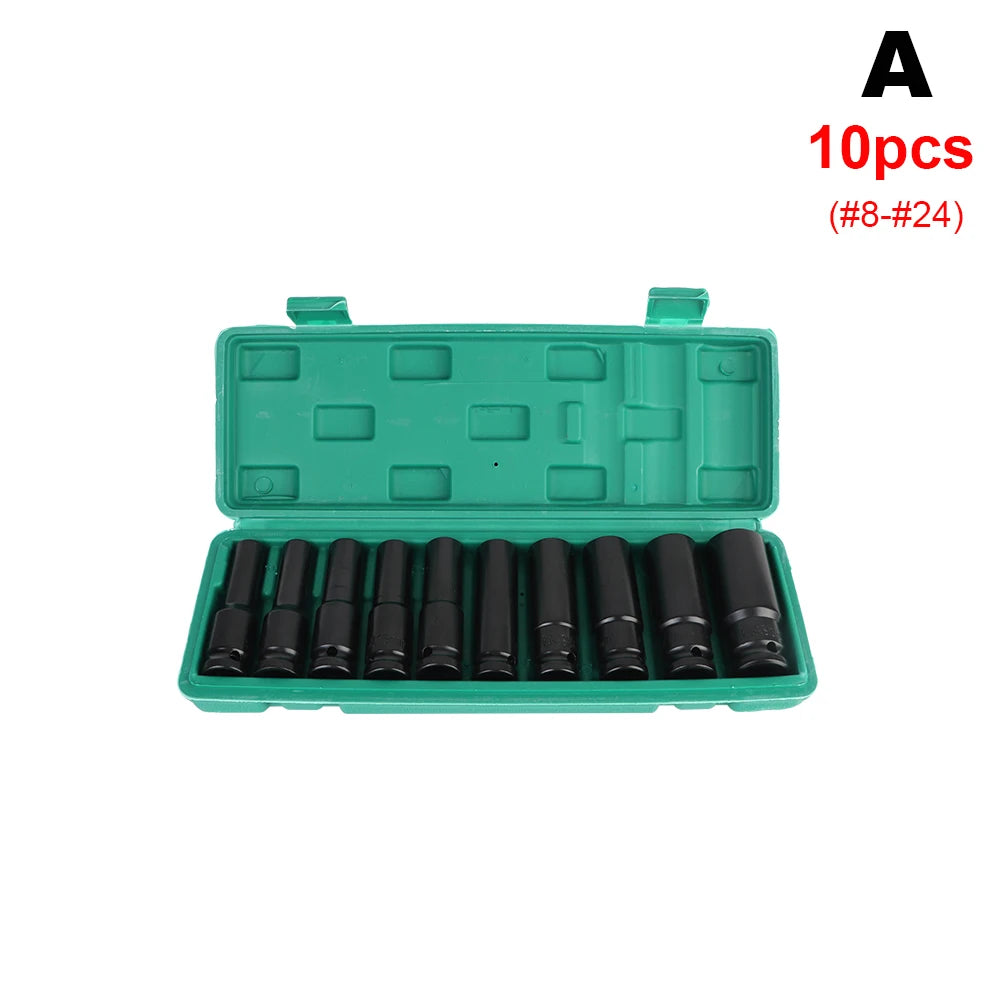 1/2" Drive Hex Socket Set 10–20 Pcs | Cr-V Car Repair Kit Socket Wrench Set Axl A 10PCS