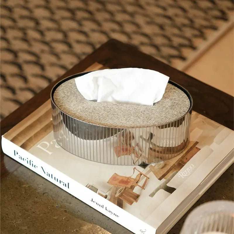 Horsehair & Steel Tissue Box – Modern Nordic Home Decor Tissue Box Holder Axl