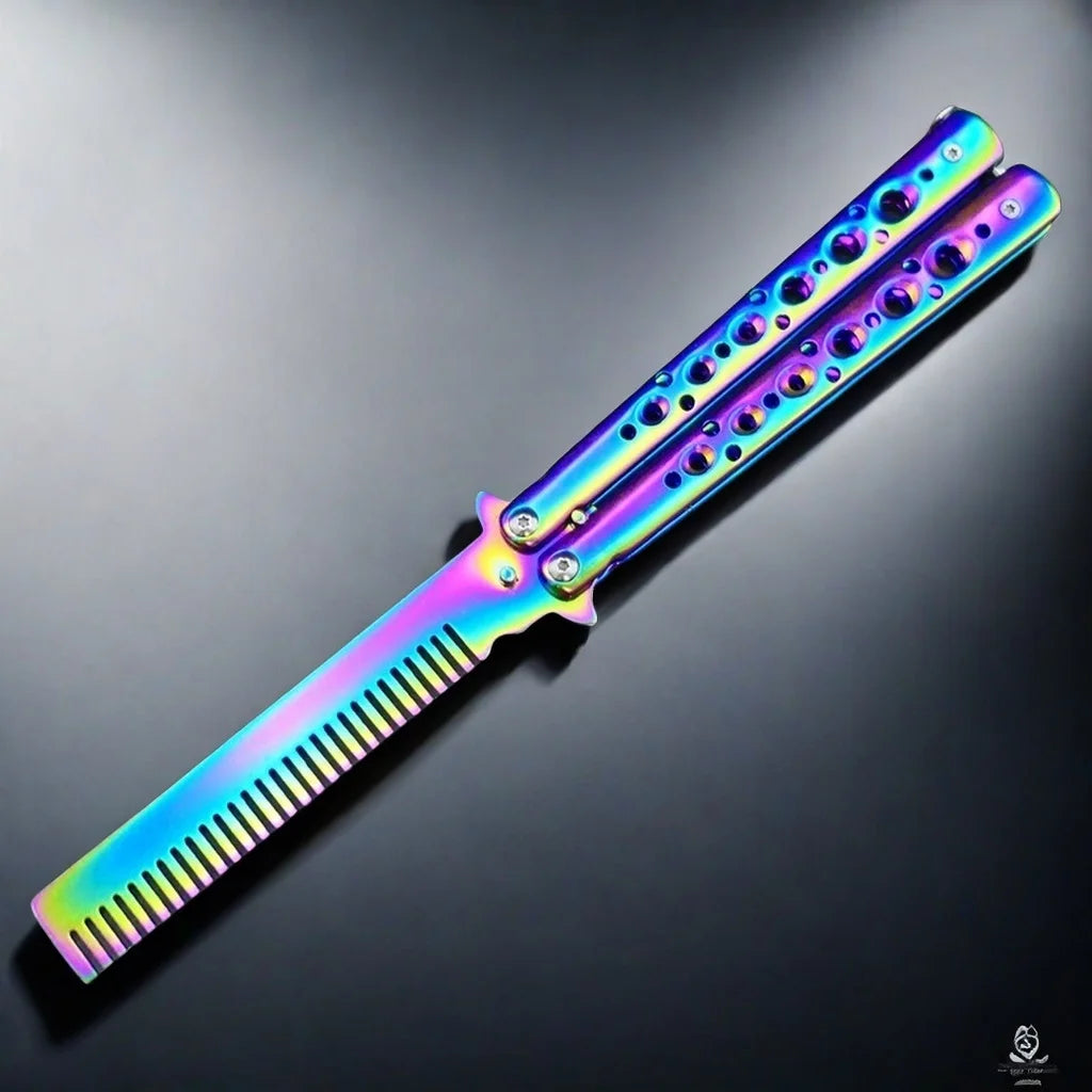 Folding Butterfly Comb – Stainless Steel Beard & Hair Styling Folding Butterfly Comb Axl