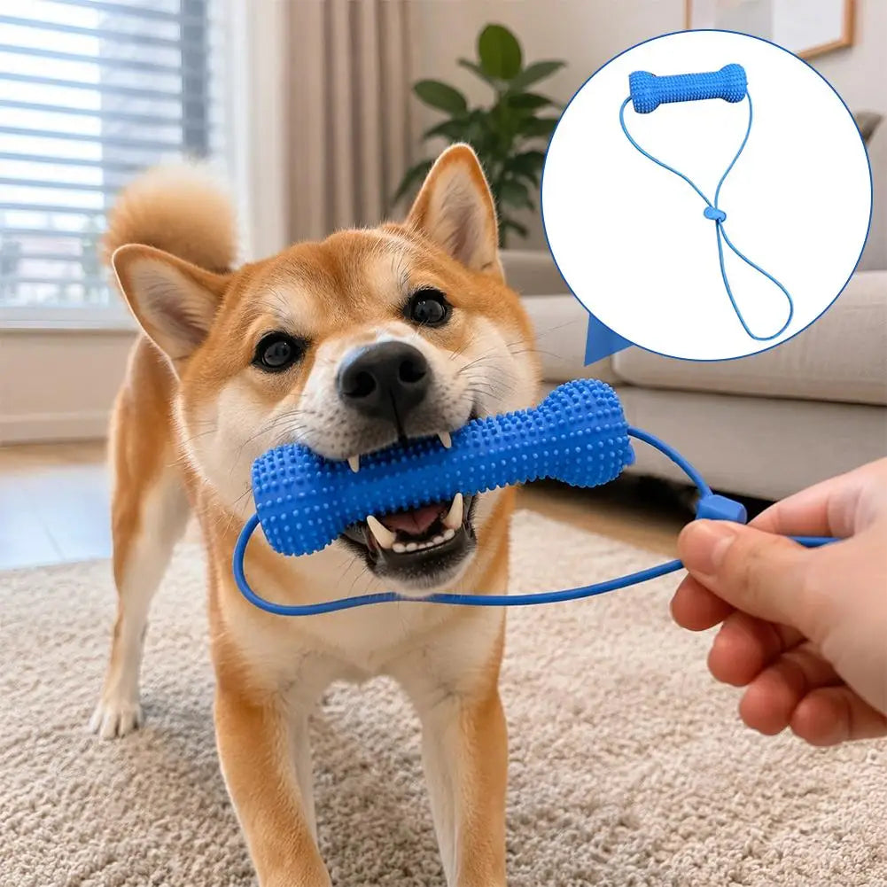 Dog Dental Chew Toy with Rope – TPR Molar Stick for Dogs Dog Chew Toy Axl