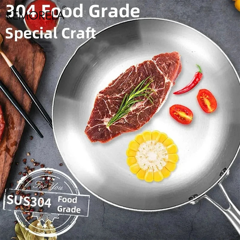KEMORELA 5-Ply 304 Stainless Steel Frying Pan Set | 2/3 Piece Stainless Steel Frying Pan Axl
