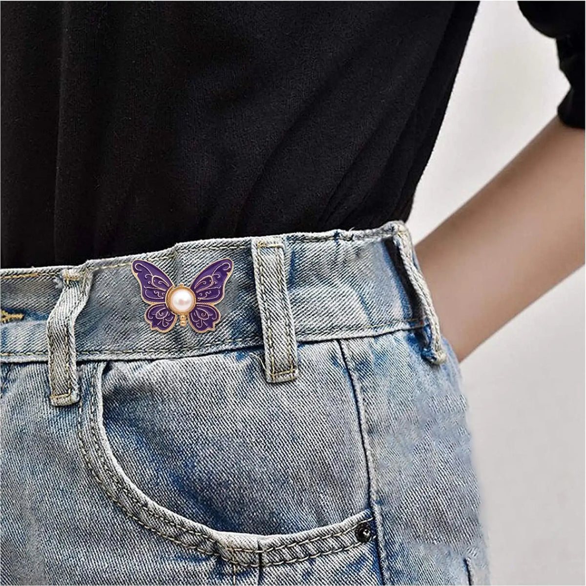 8-Pc Butterfly Alloy Waist Tightener Clips – No-Sew Fit Clothing Clips Axl