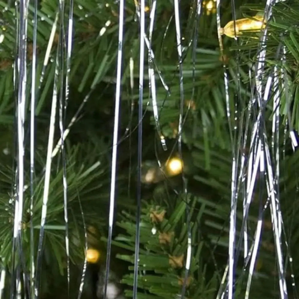 Christmas Tinsel Icicle Strands – Silver & Gold Tree Decor Christmas Tree Tinsel Axl