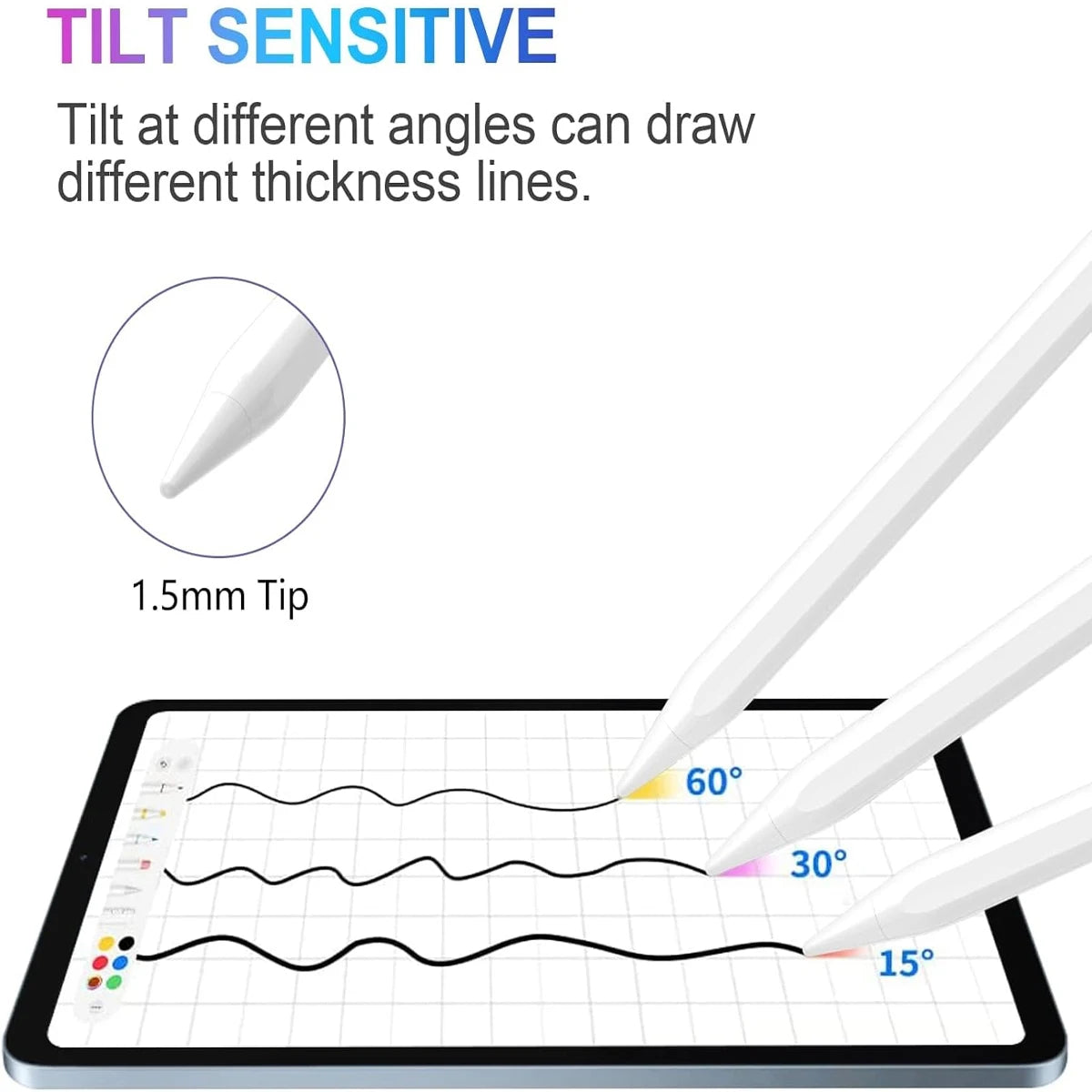 iPad Stylus Pen – Palm Rejection & Tilt, 2018–2025 Compatible iPad Stylus Pen Axl
