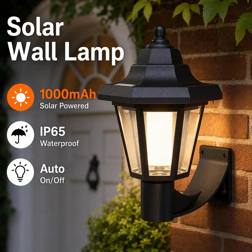 Solar Outdoor Wall Light – Vintage IP66 Weatherproof Garden Lamp Solar Wall Light Axl