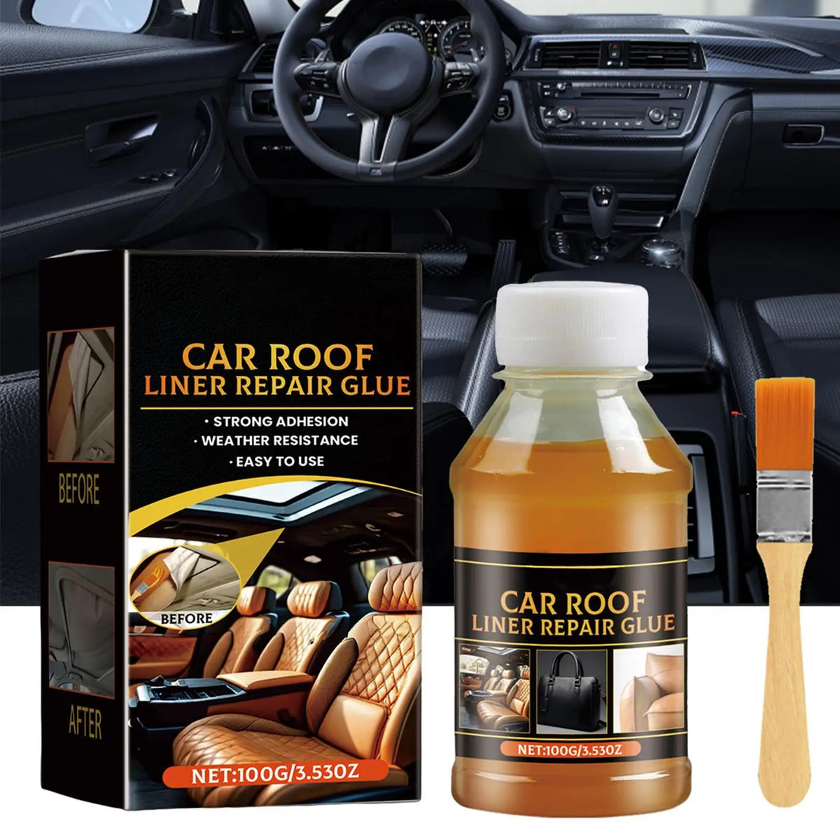 Car Headliner Repair Glue – Fabric, Leather & Roof Liner Fix Automotive Repair Adhesive Axl