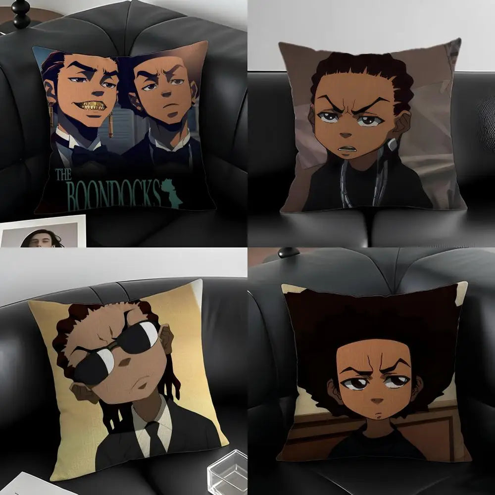 Boondocks Cartoon Linen Cushion Cover – Sofa & Bedroom Decor Decorative Cushion Cover Axl