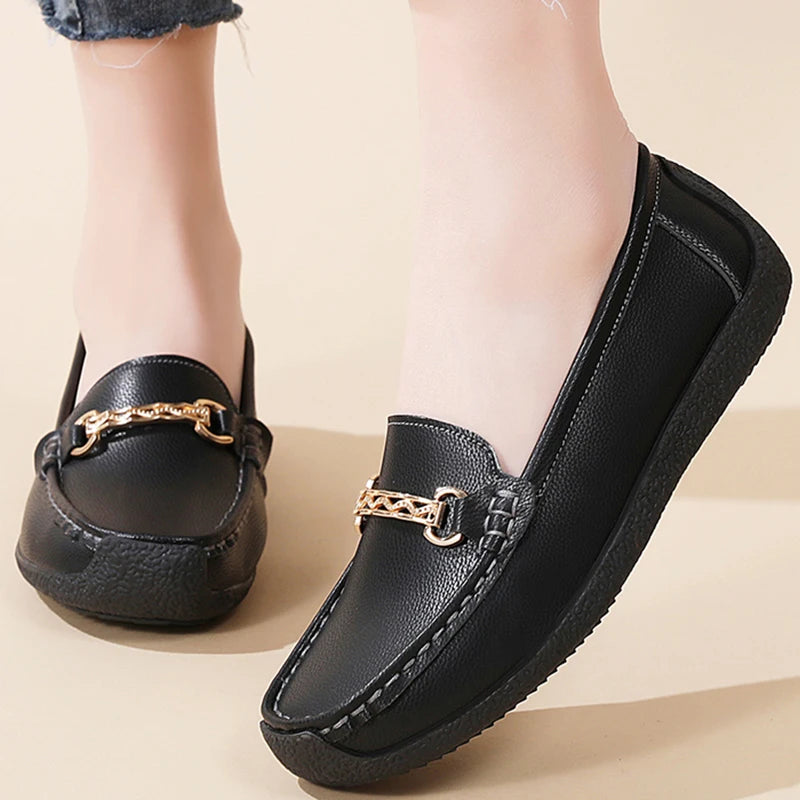HAJINK Women's Leather Loafers – Low Heel Slip-On Flats Women's Loafers Axl