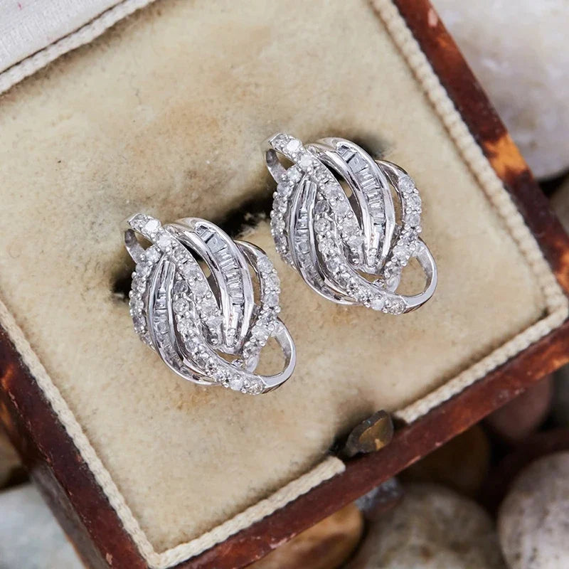 Huitan Cubic Zirconia Stud Earrings – Wedding CZ Jewelry CZ Stud Earrings Axl