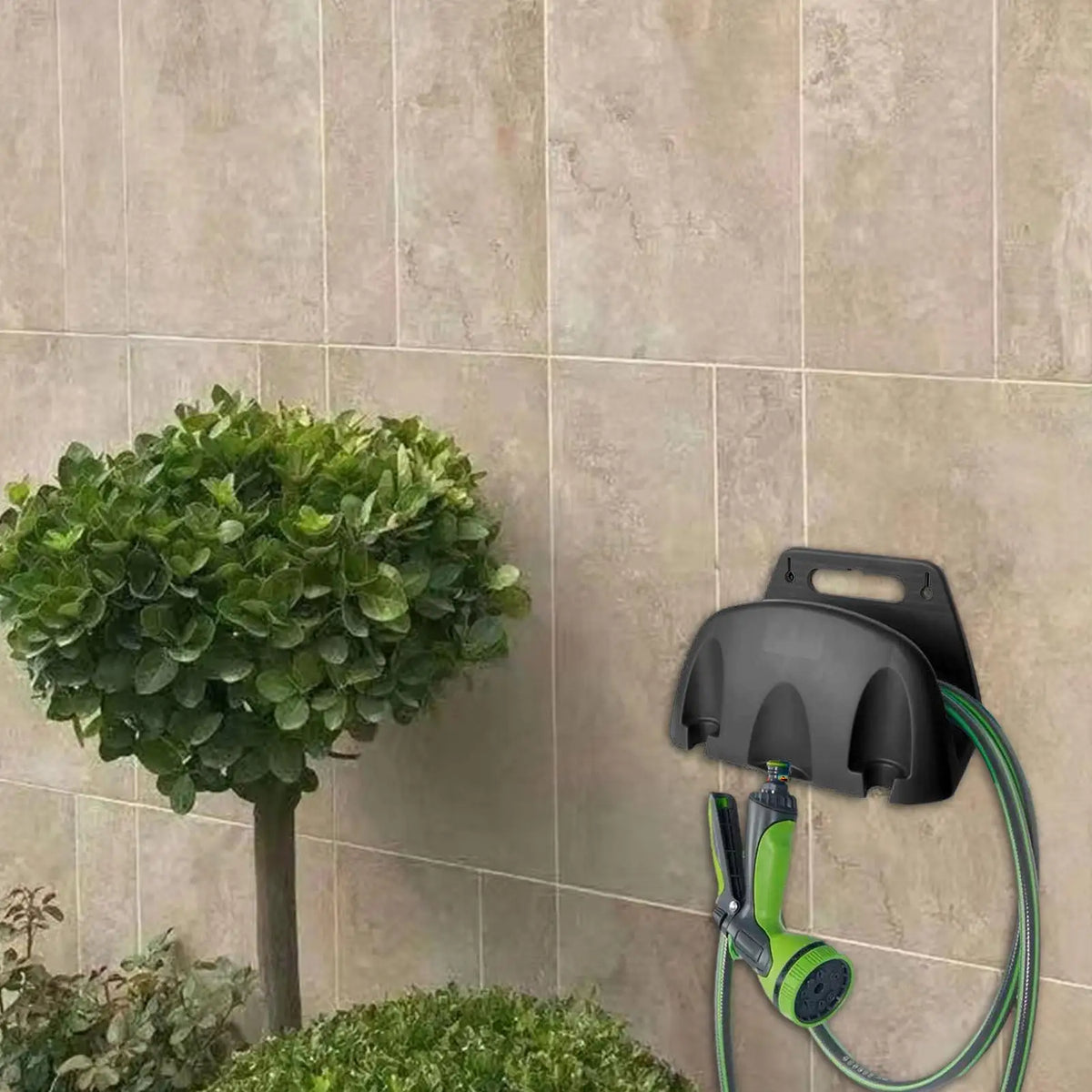 Wall-Mount Garden Hose Holder – Outdoor Hose Organizer Hose Holder Axl