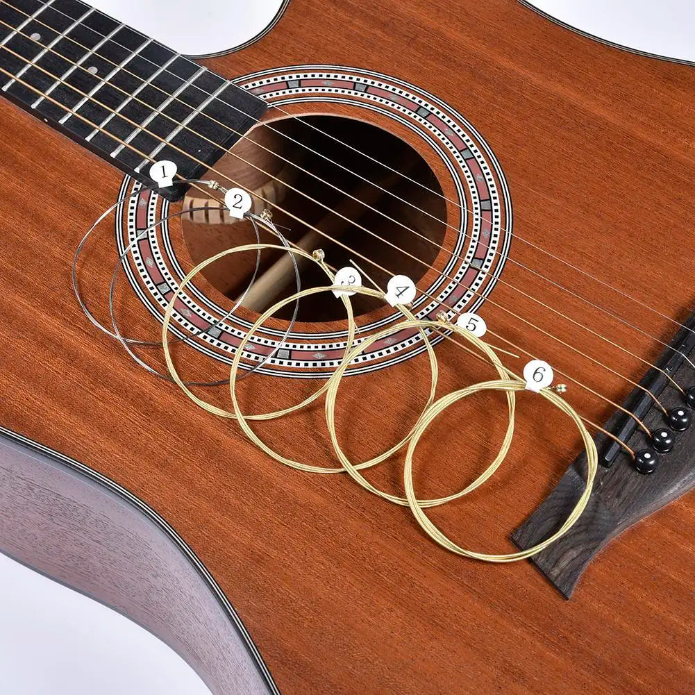 6-Piece Brass Acoustic Guitar Strings – Beginner Folk Set Acoustic Guitar Strings Axl