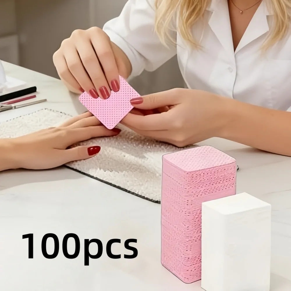 100 Pcs Non-Woven Nail Wipes – Lint-Free Polish Remover Pads Nail Remover Wipes Axl