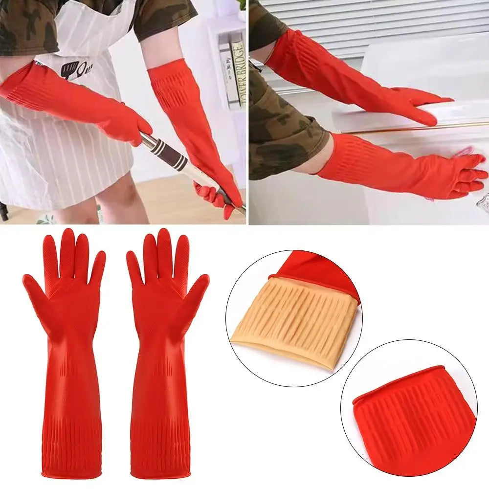 Heavy Duty Rubber Gloves – Extra Long Chemical Resistant Gauntlets Protective Rubber Gloves Axl
