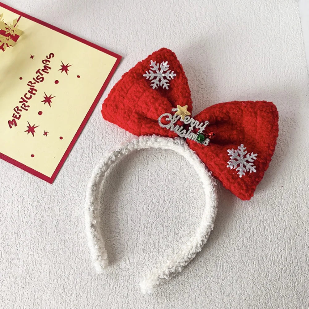 Sequin Christmas Headband – Red Bowknot & Star Hair Hoop Christmas Headband Axl Style 3