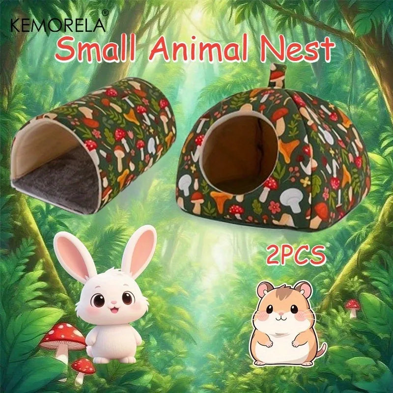 2-Piece Glitter Guinea Pig Hideout & Tunnel | Washable Pet Bed Small Pet Hideout Set Axl