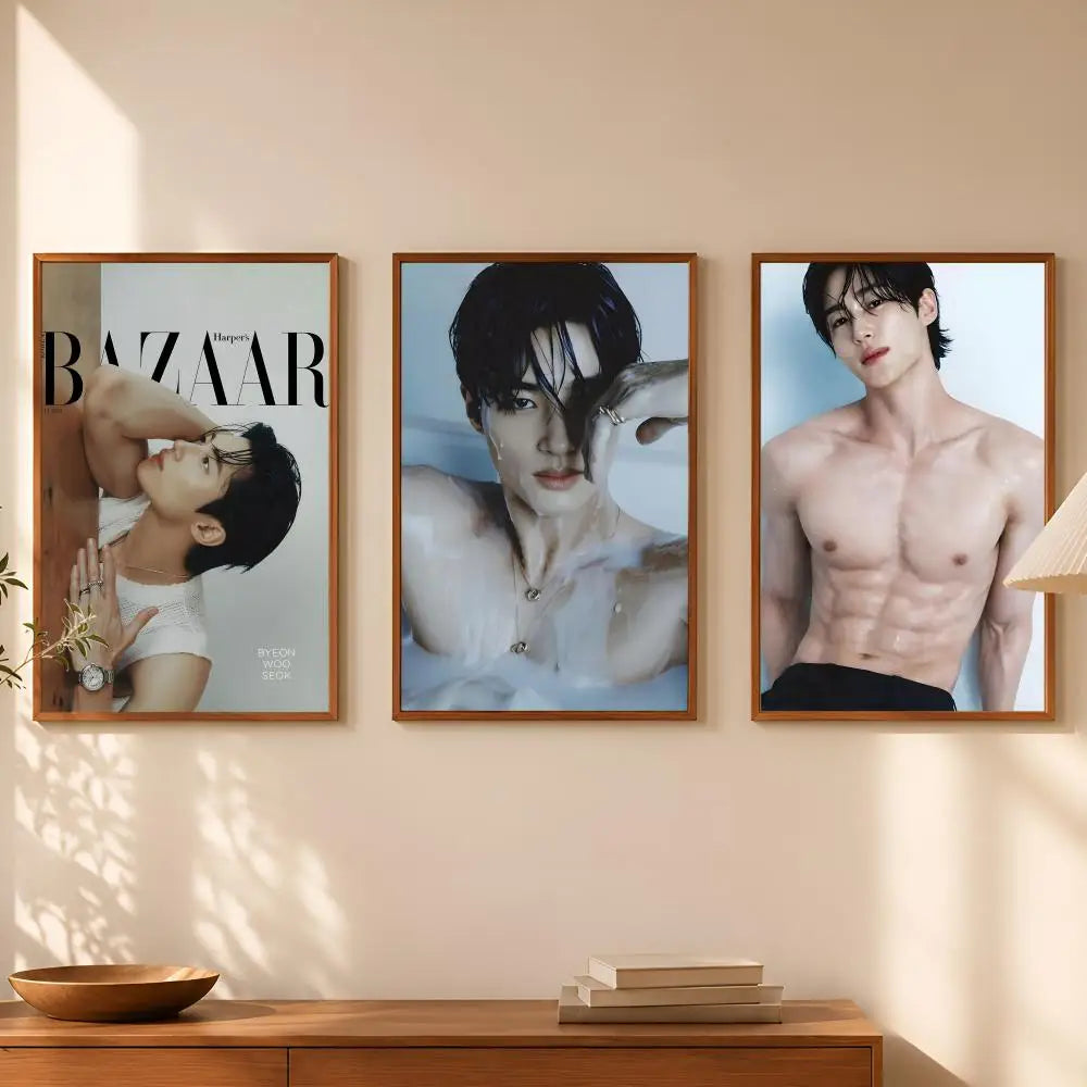 Byeon Woo-seok HD PVC Self-Stick Wall Poster | K-Drama Decor Wall Art Poster Axl