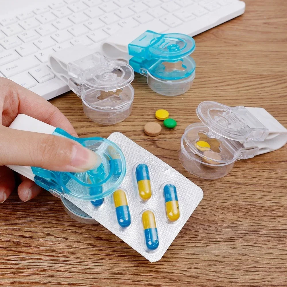 Portable Pill Dispenser & Blister Pack Opener with Storage Box Pill Dispenser Axl
