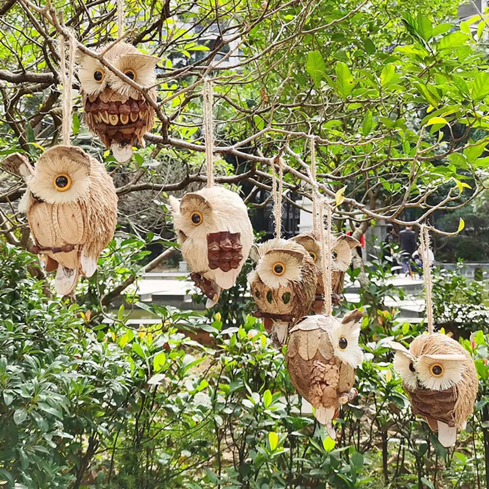 Handcrafted Straw Owl Hanging Ornament | Rustic Home Decor Hanging Ornament Axl