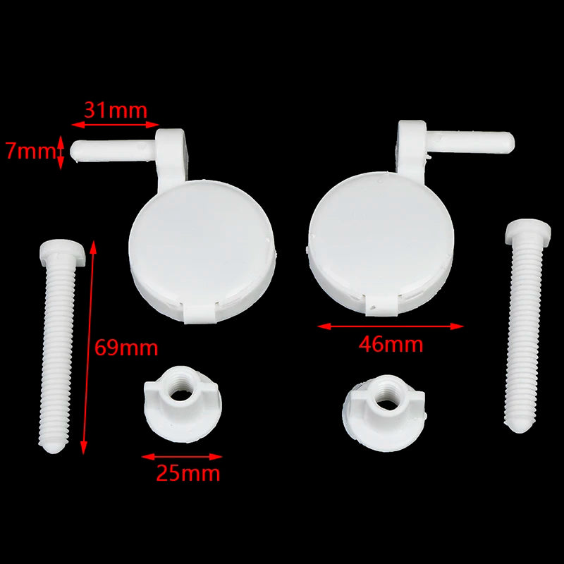 Plastic Toilet Seat Screws Hinge Fixings 2-Pack ABS Kit Toilet Seat Hardware Axl one size