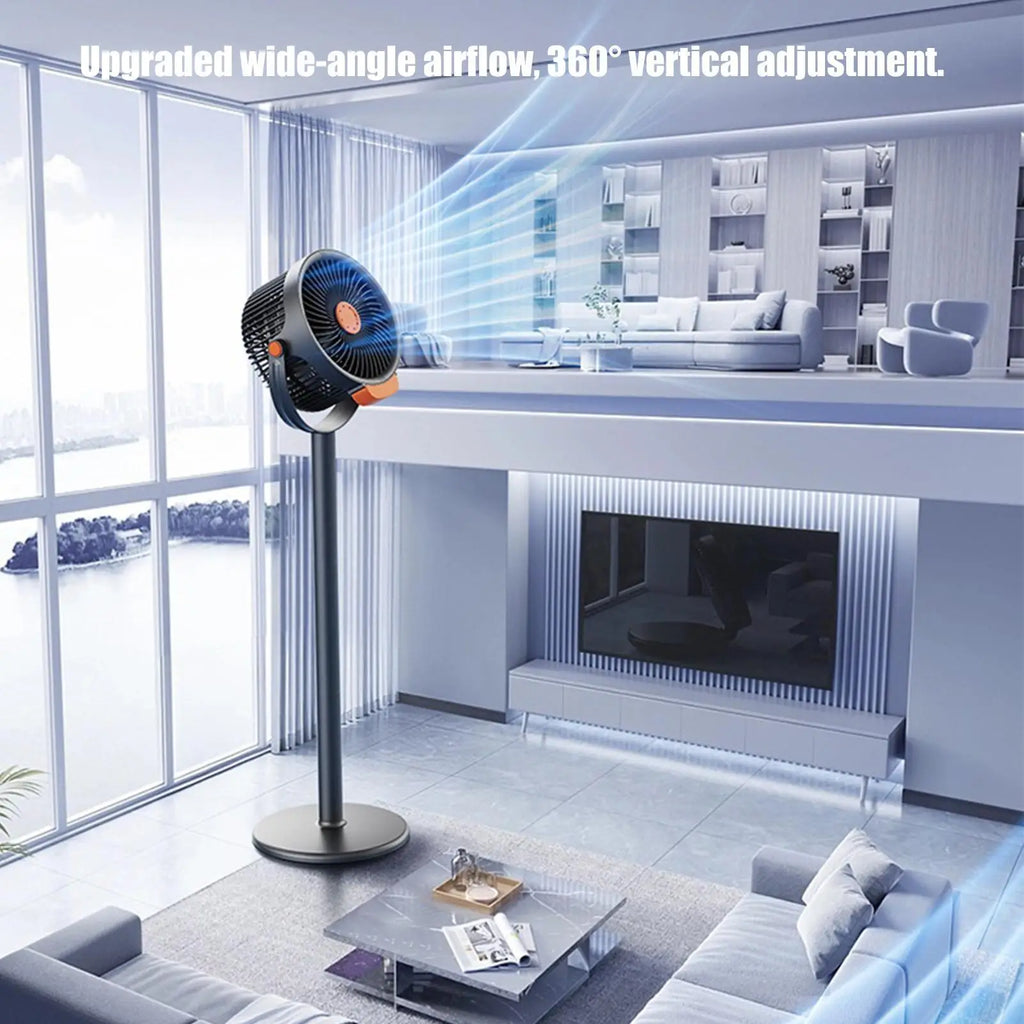 Cordless Floor Fan 4000mAh | 4-Height Adjustable & Anti-Tip Base Cordless Floor Fan Axl