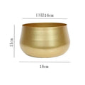 Modern Cast Brass Metal Flower Pot | Luxury Indoor Garden Planter Metal Garden Planter Axl Short Mouth