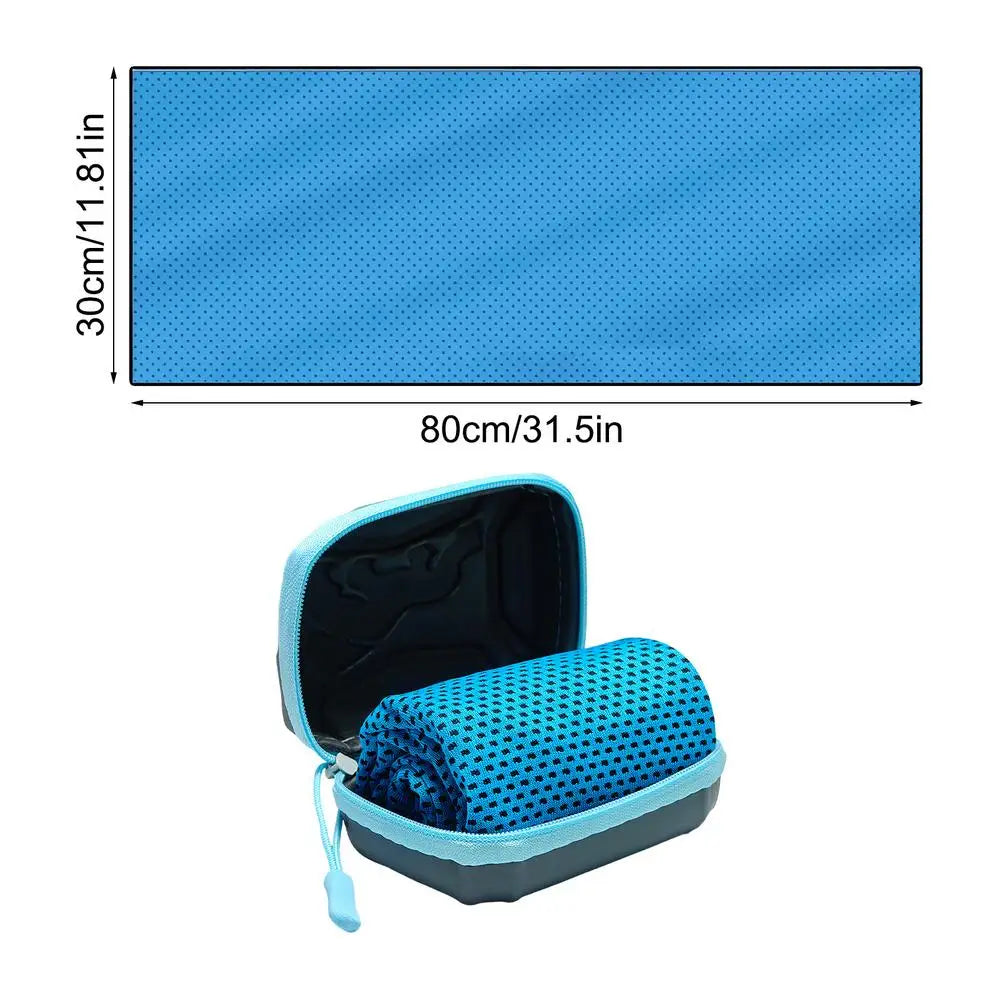 Quick Dry Cooling Towel with EVA Case – Gym, Yoga & Sports Sports Cooling Towel Axl Blue