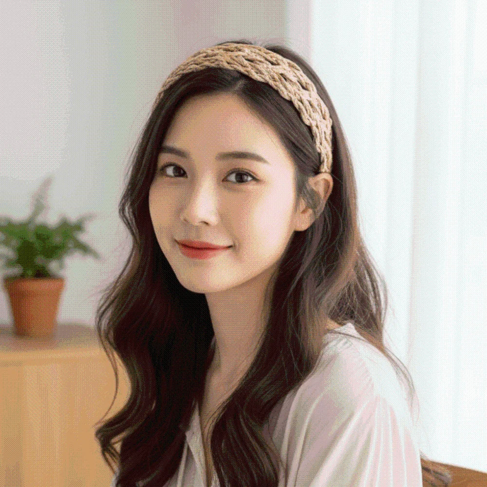 Hollow-Out Woven Straw Headband – Wide Hair Hoop for Women Woven Hair Headband Axl