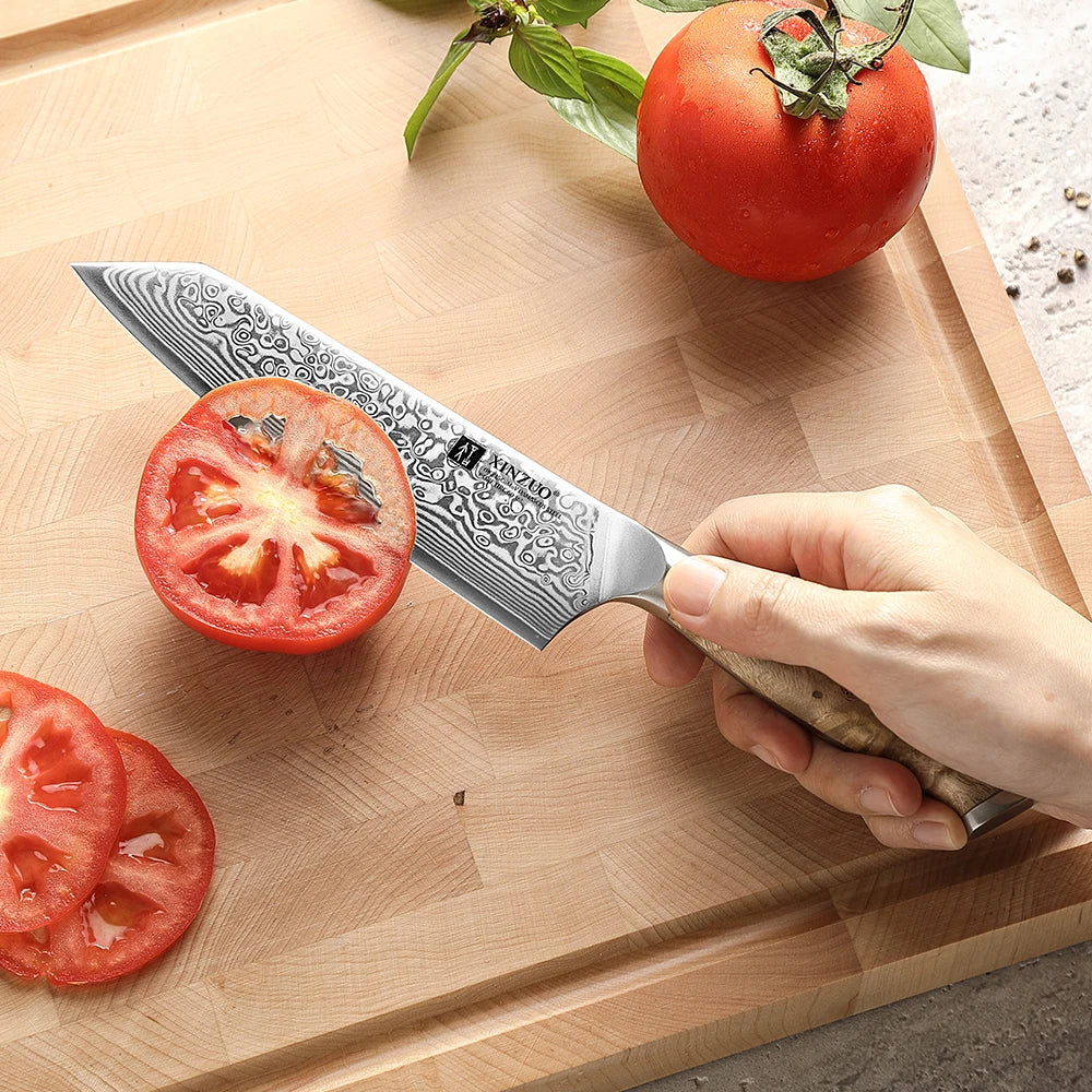 XINZUO 5.8" Damascus Bunka Chef Knife – 67-Layer Steel Damascus Chef Knife Axl